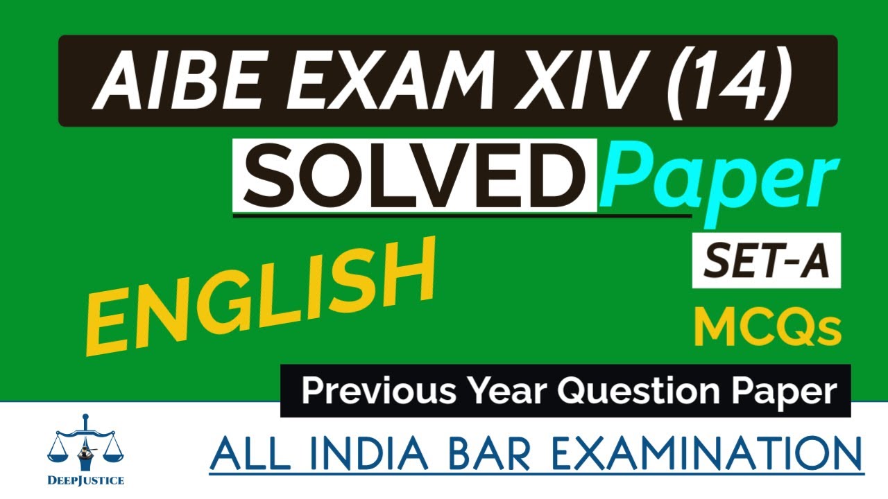 AIBE - XIV (14) Exam Solved Question Paper | ENGLISH | Previous Year Question Papers