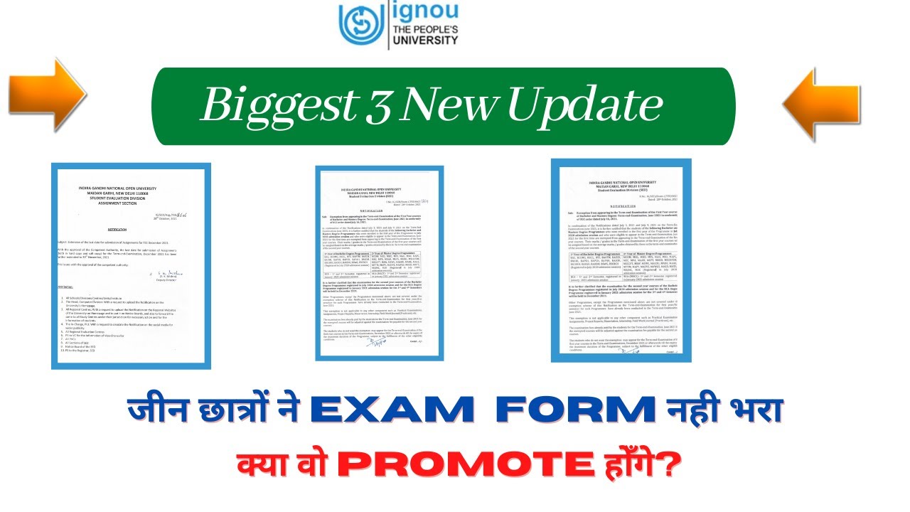 |ignou promotion notification|ignou tentative date sheet dec 2021|assignment update ignou|