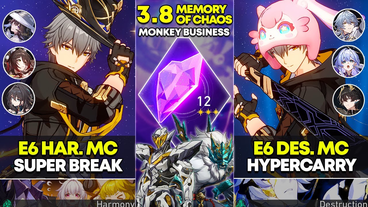 E6 Harmony MC Super Break & E6 Destruction MC Hypercarry | Memory of Chaos 12 | Honkai Star Rail 3.8