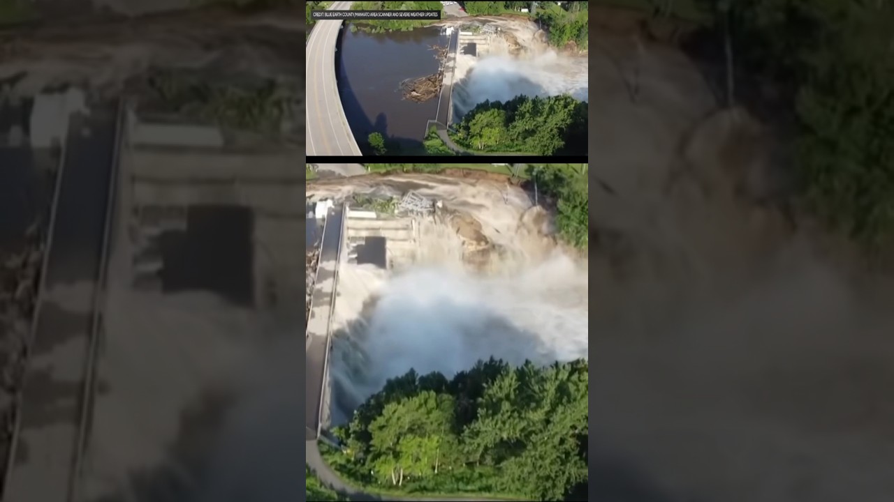 Minnesota dam fails in catastrophic Midwest floods #shorts