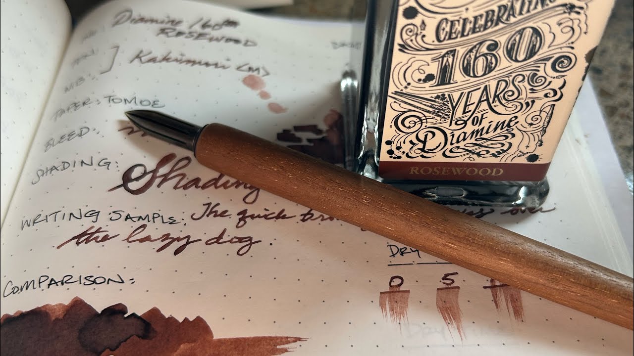 Rosewood Diamine 160th Anniversary fountain pen ink