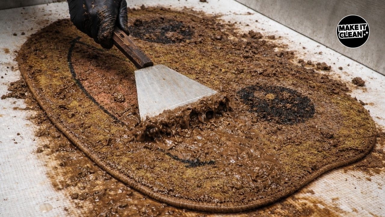 Rug Cleaning ASMR – Mud-Covered Frog Carpet Deep Cleaning Sounds