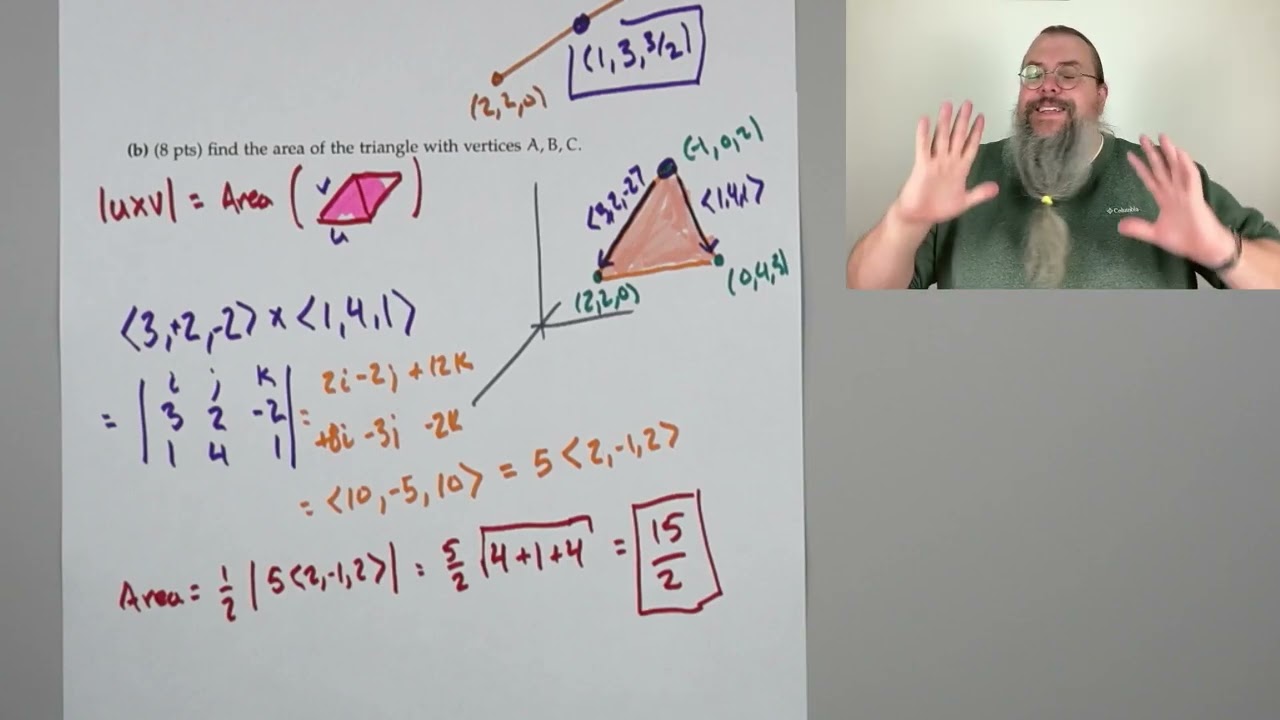Calc 3, Exam 1 walkthrough (Spring 2023)