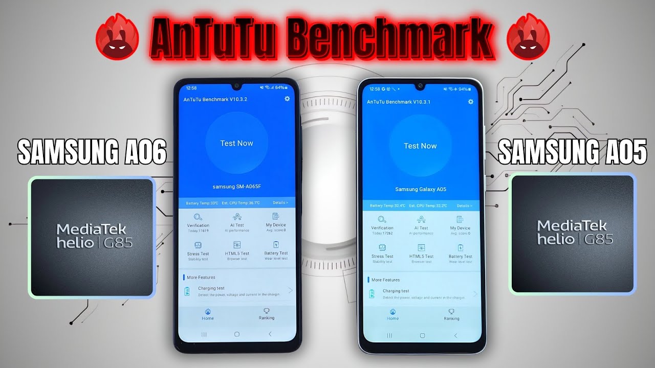 Samsung Galaxy A06 vs Samsung Galaxy A05 AnTuTu Benchmark Comparison