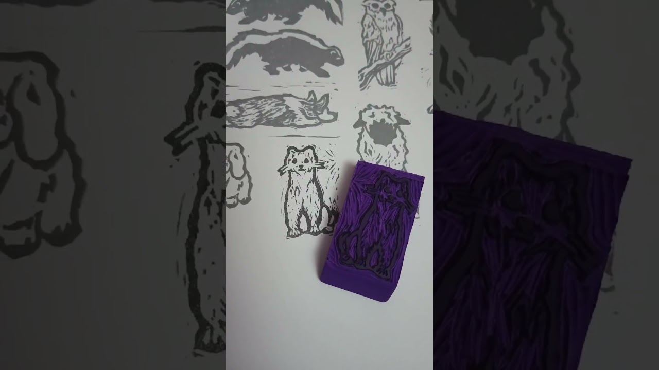 #stillsad #busyhands #eraserprint #art #littleguy #stoat