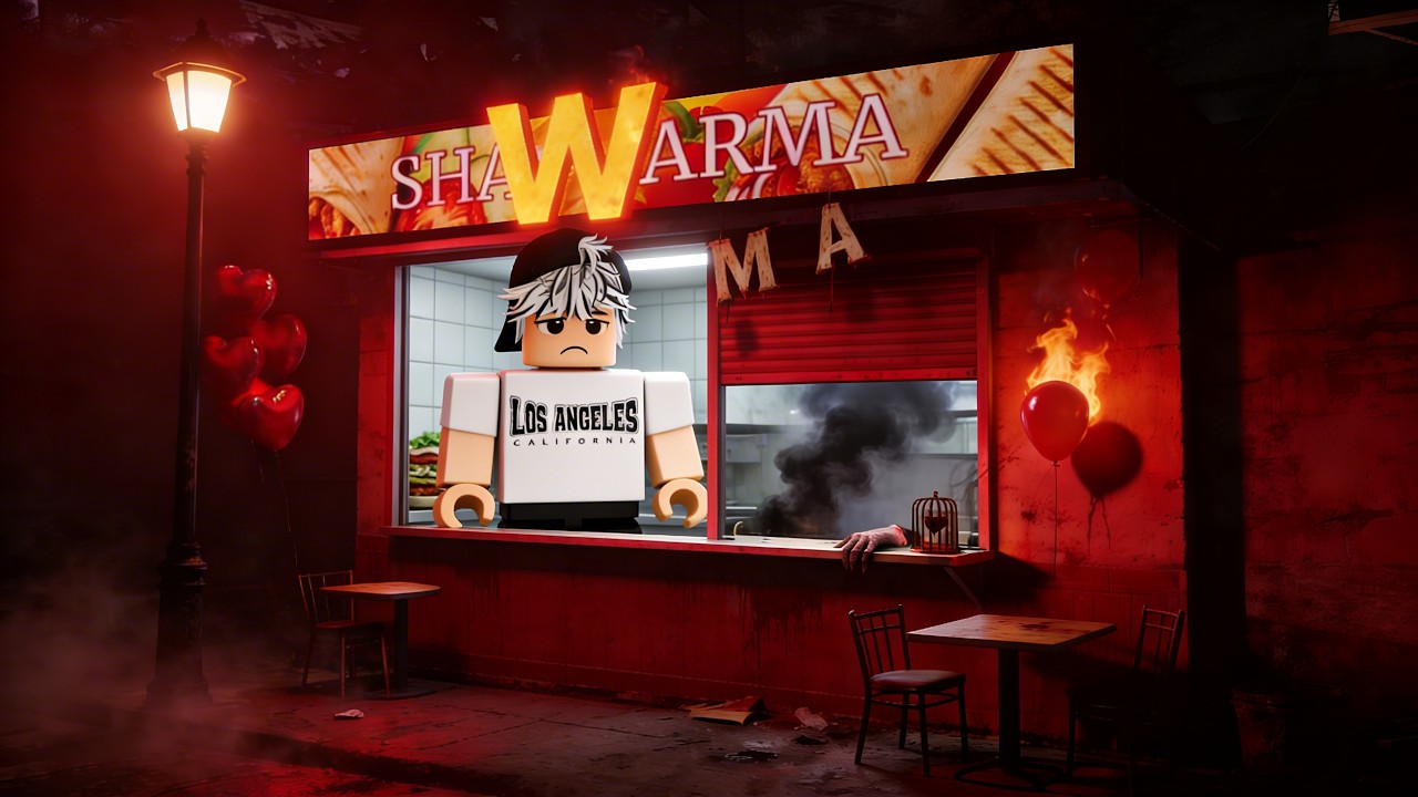 Taking the night shift job was a mistake!! #roblox #robloxhorror #robloxshawarma