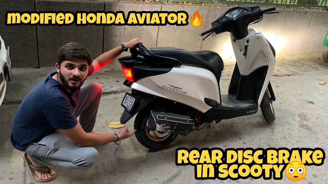 MODIFIED Honda AVIATOR🔥😳 || Install REAR DISC Brake in SCOOTY😱|| SCOOTY Modification🔥