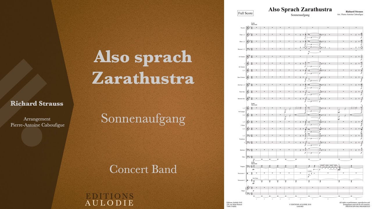 Also Sprach Zarathustra ! : Sonnenaufgang - Richard Strauss (score for concert band)