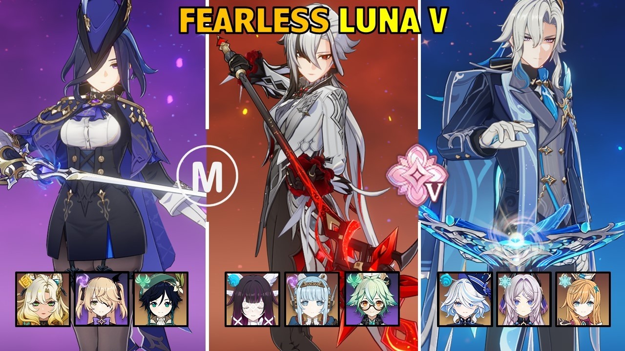 C2 Clorinde & C1 Arlecchino & C3 Neuvillette - Fearless Stygian Onslaught Luna V Genshin Impact