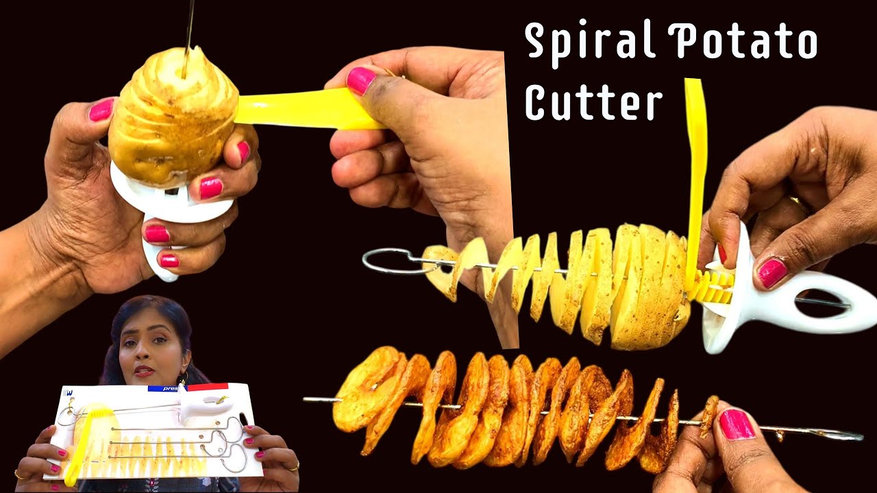 Spiral Potato Cutter with 4 Skewers Review | Potato Twister Demo