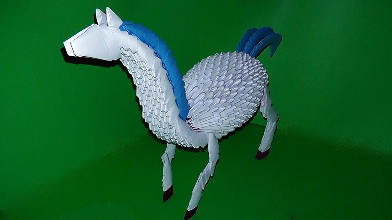 3D origami horse tutorial instruction