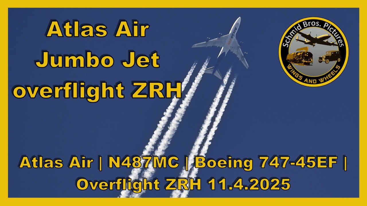 Overflight Airport Z&uuml;rich-Kloten Atlas Air Boeing 747-400 ''N487MC''
