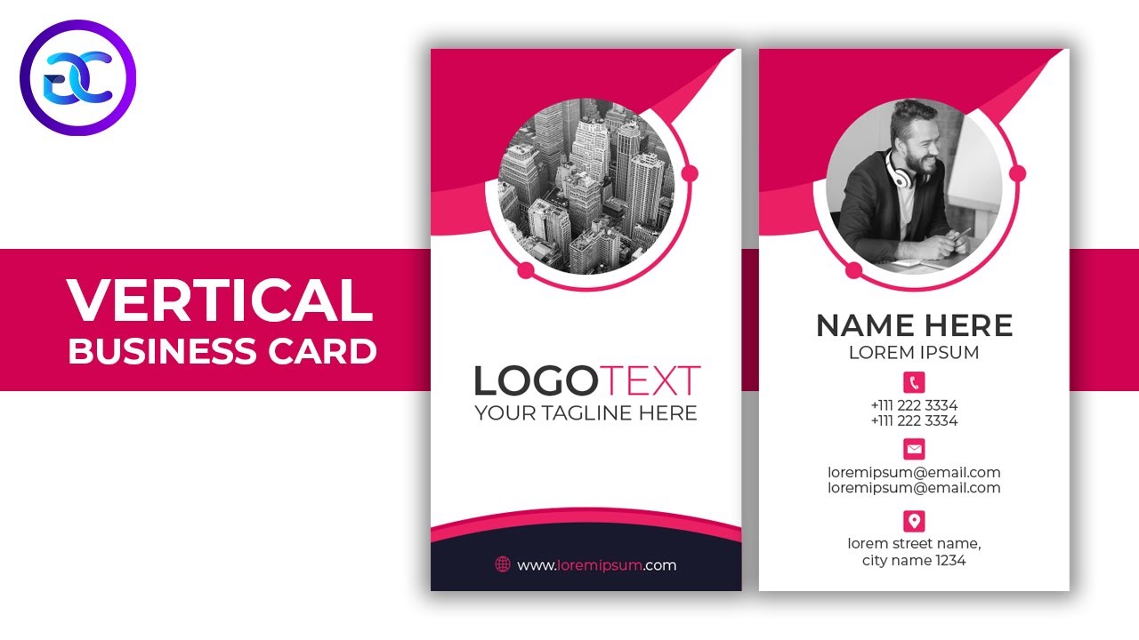 How to design a vertical business card in illustrator I Business card design tutorial