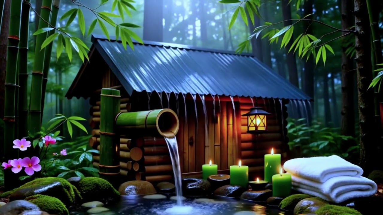 Soothing Water Stream and Piano Music | Perfect Relaxation, Study, and Sleep 🕯️💧