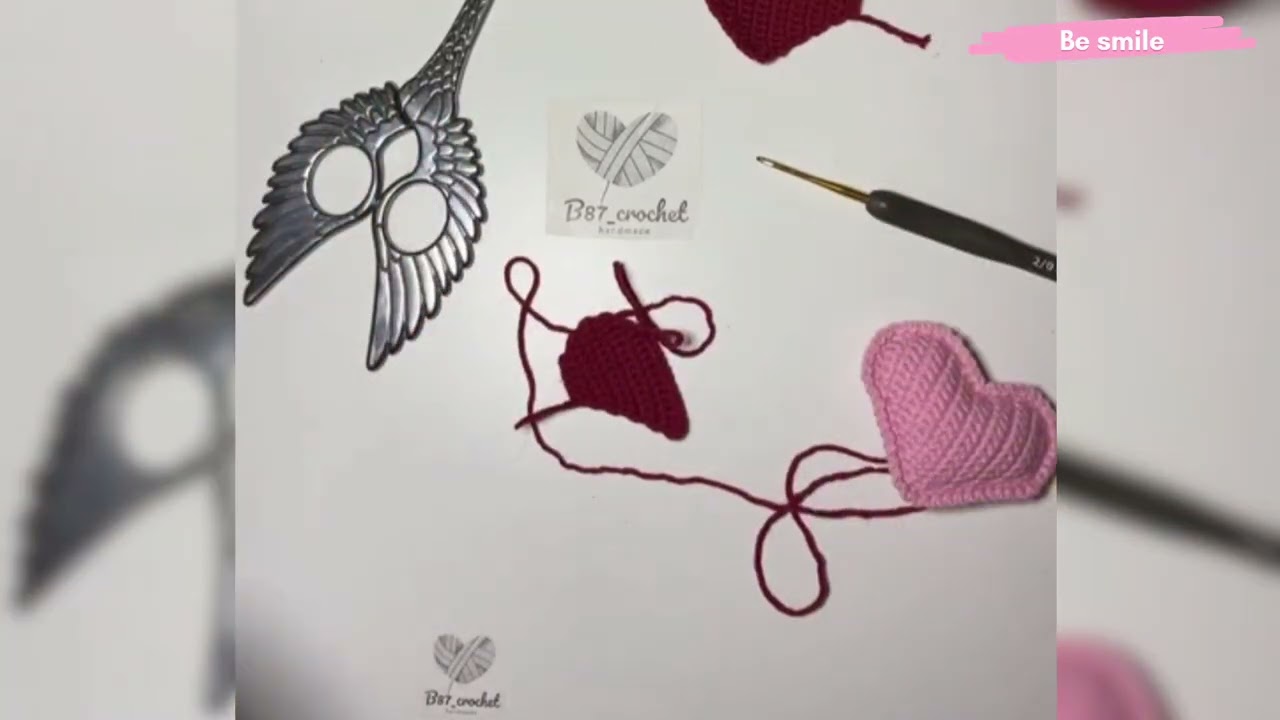 كروشية ميدالية القلب ❤