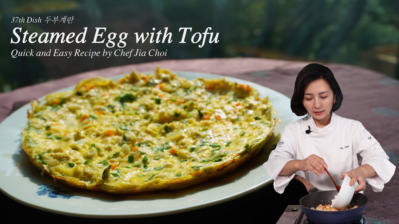 Sub-Eng,Esp l How to make Steamed Egg With Tofu  l Quick & Easy Recipe by Chef Jia Choi