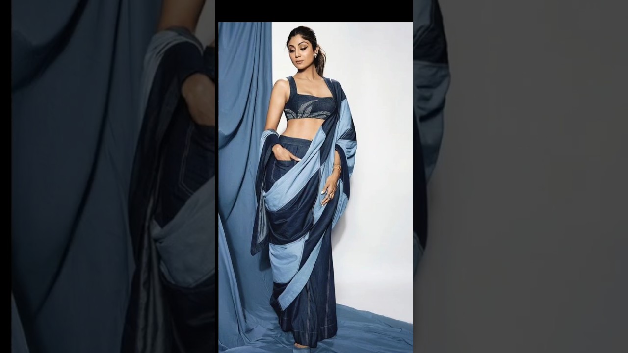 ✨ Indo-Western Saree & Jeans Saree Looks 2025 | Bold & Trendy Fusion Styles ✨#fusionfashion #shorts