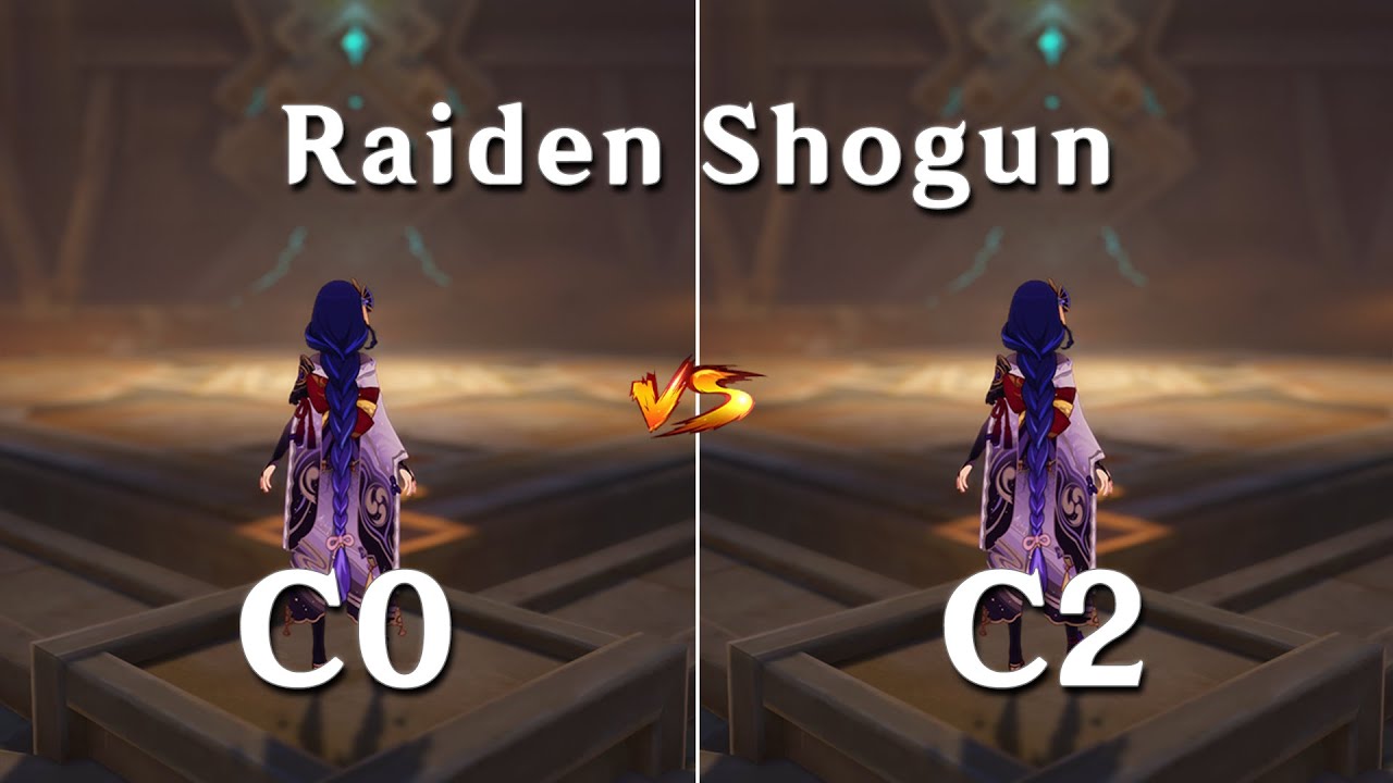 C0 Raiden vs C2 Raiden!! How Much is the Difference?? DMG Comparison !!