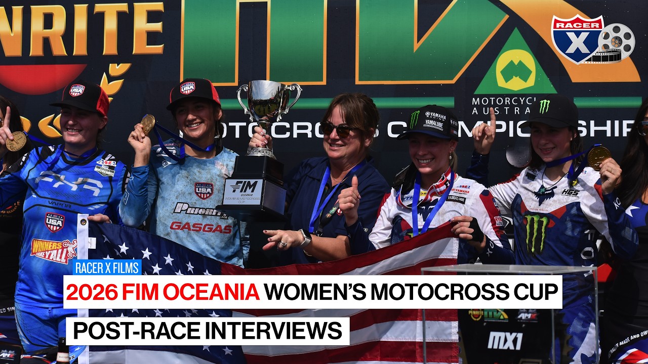 Послегоночные интервью команды США на Кубке FIM Oceania WMX 2026: Тернер, Джарвис, Астудильо, Хер...