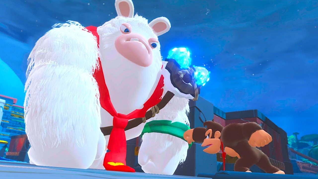 Donkey Kong Fights Mega Rabbid Kong - Mario Rabbids Kingdom Battle