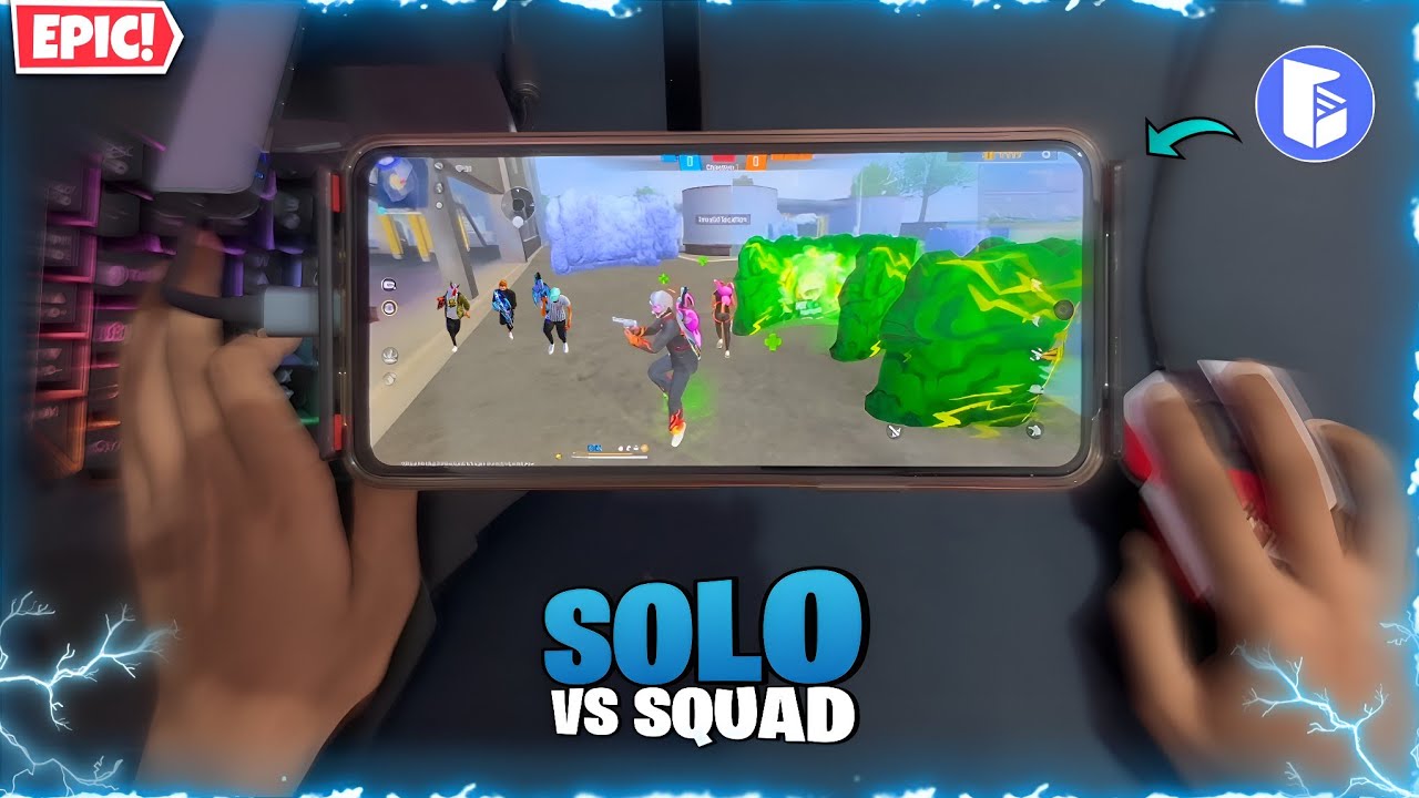 Free Fire 1vs4 Gameplay 😱 With Keyboard and Mouse in mobile 💀 gg mouse pro Gameplay Free Fire🔥