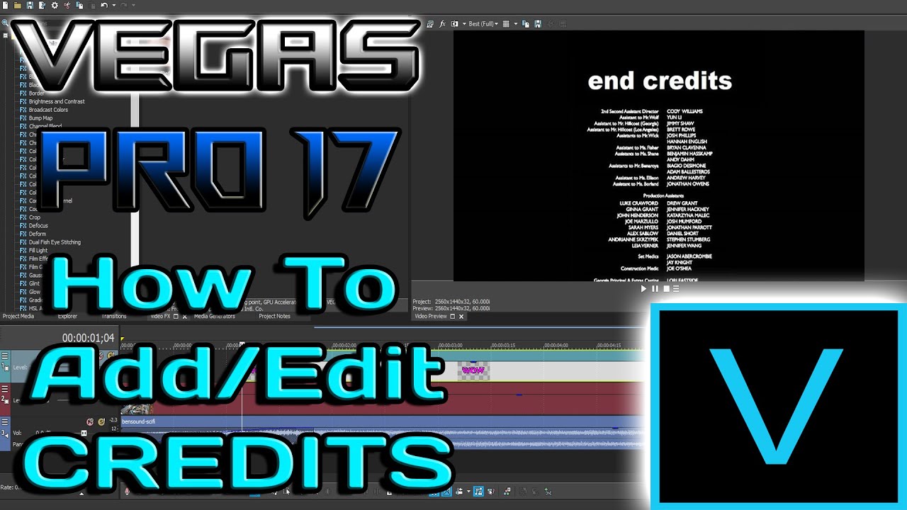 Vegas Pro 17 Tutorial | How to Add/Edit CREDITS