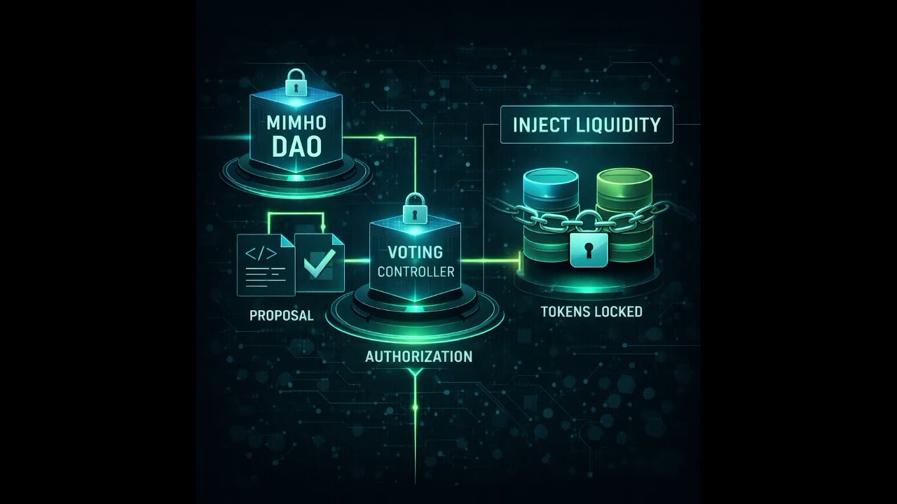 On-chain governance of the MIMHO ecosystem: DAO and Voting Controller.