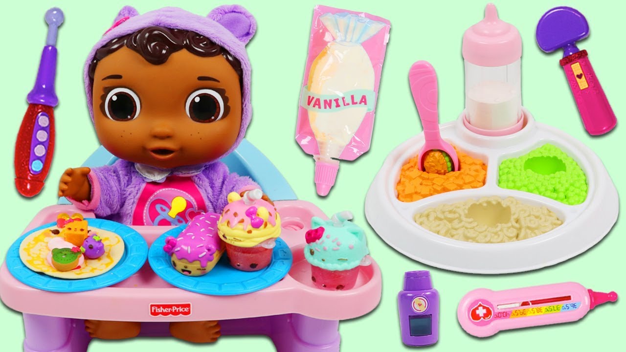 Feeding Disney Jr Baby Cece with Magic Dish Servin' Surprises High Chair!