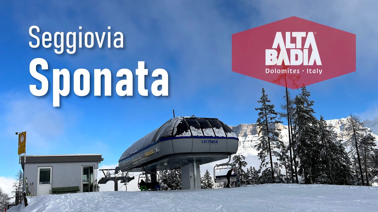 Seggiovia Sponata: veloce impianto quadriposto di La Villa in Alta Badia #LaVilla #dolomitisuperski