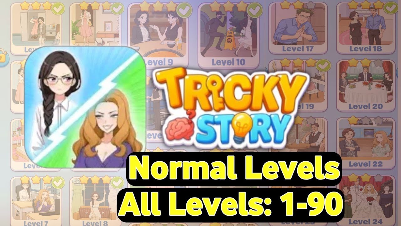 Tricky Story Normal All Levels 1-90  Full Walkthrough | Normal All Levels Solved | Tricky Story Game
