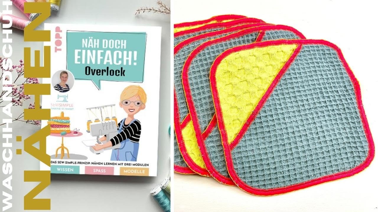 Waschhandschuh mit der Overlock nähen