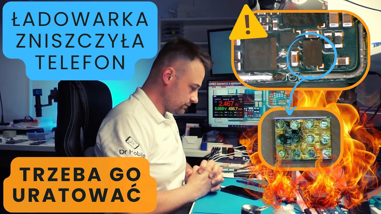 Ładowarka przepaliła telefon. Uratowany martwy Samsung A25 i odzyskane dane klienta.