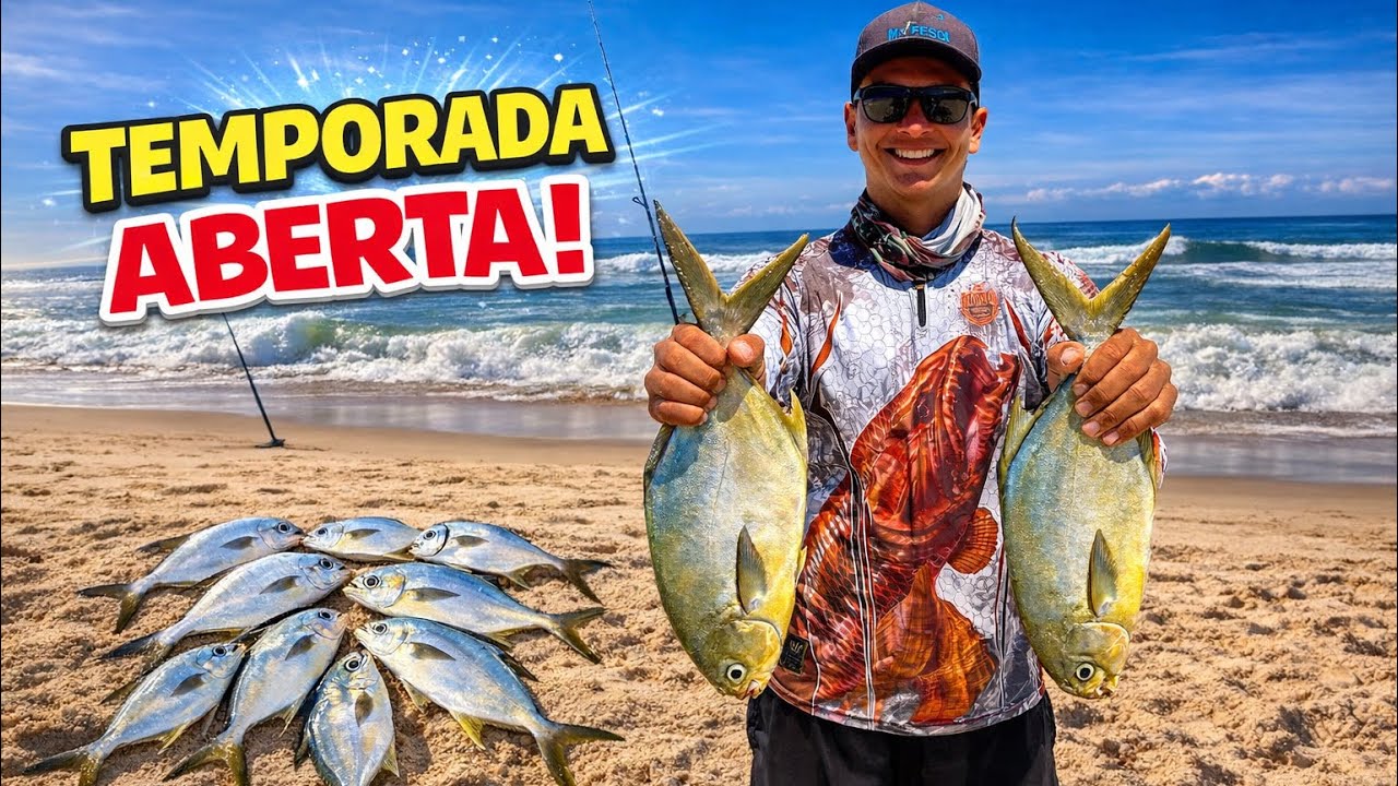 INCRÍVEL! Temporada começou e os peixes já estão de boca aberta! Pescaria de praia 
