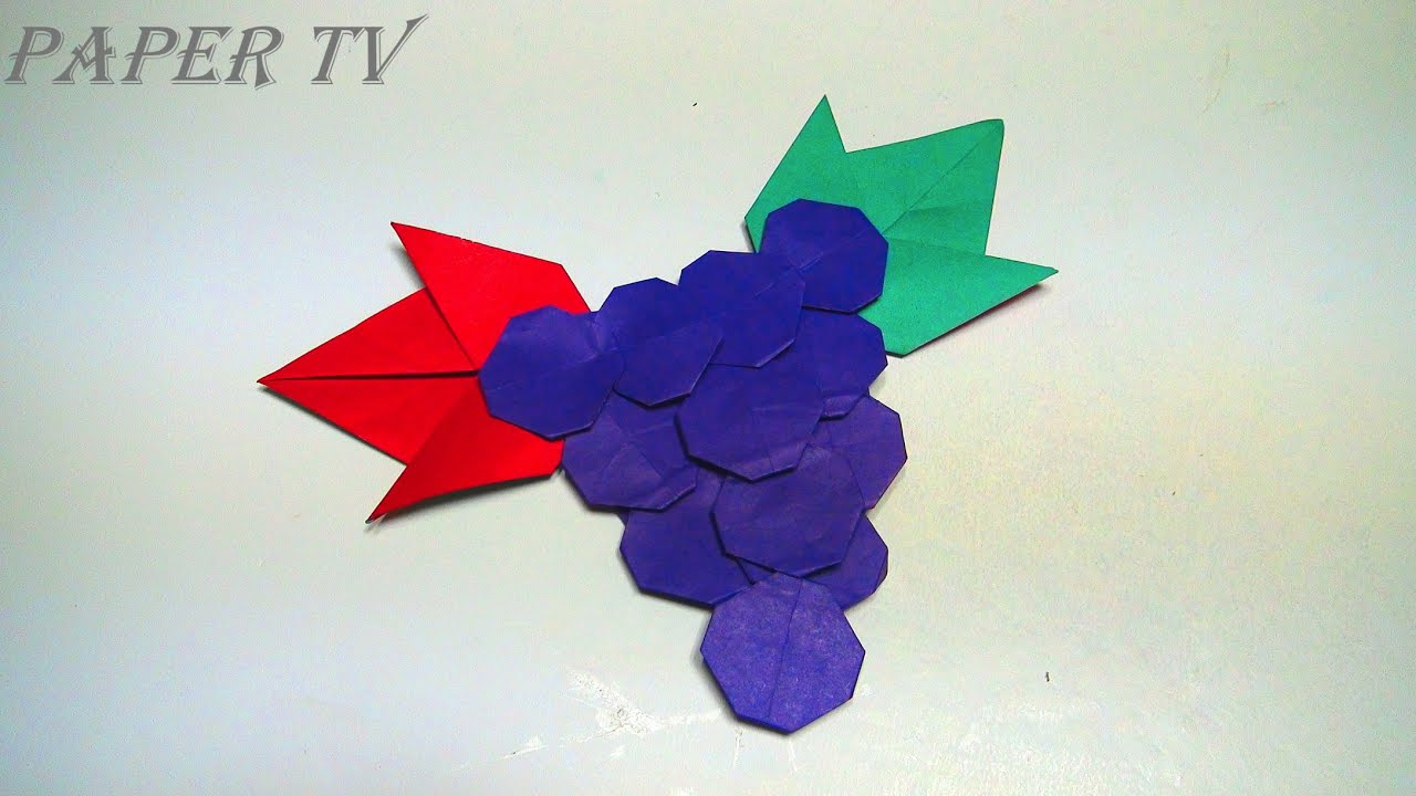 [Paper TV] Origami Grape 포도 종이접기 折り紙 ブドウ como hacer uva de papel uva de papel