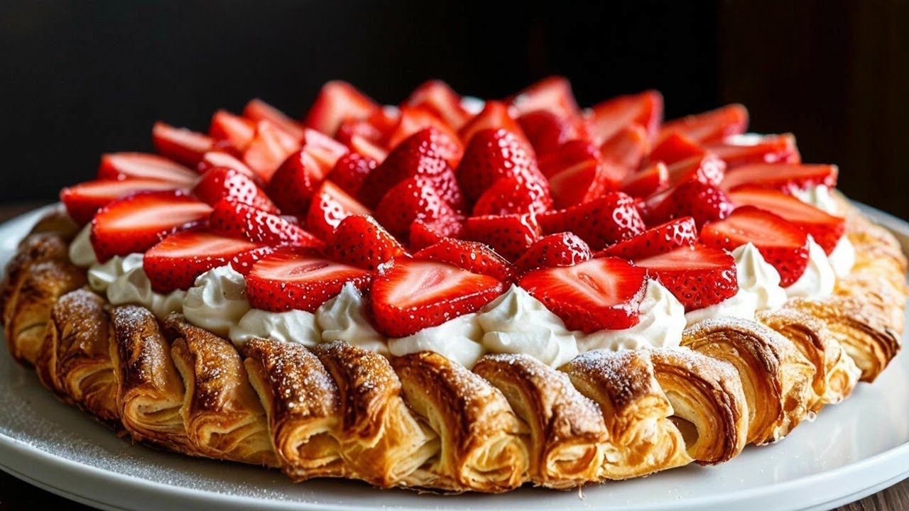 Ein Dessert, das Sie in den Wahnsinn treibt: Blätterteig mit Erdbeeren! Besser als Napoleon-Torte!