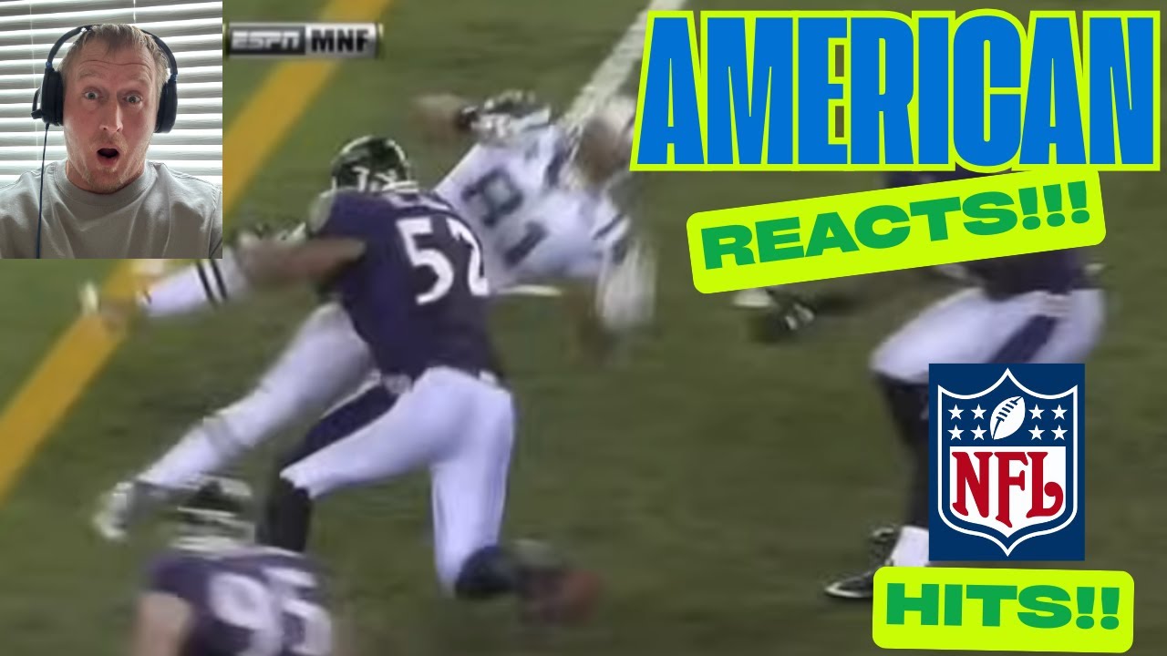 American Reacts BRUTAL NFL Hits!!!