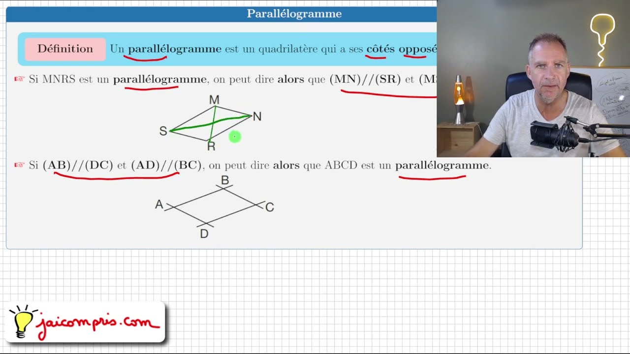 Cours ♦ Parallélogramme • Définition et propriétés • Les utiliser en exercice ♦ Sixième Cinquième