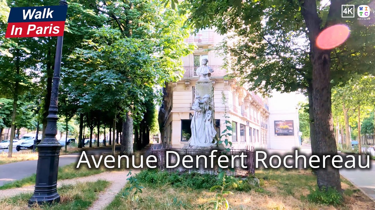 Avenue Denfert Rochereau (4K) | Paris Walking Tour 2025