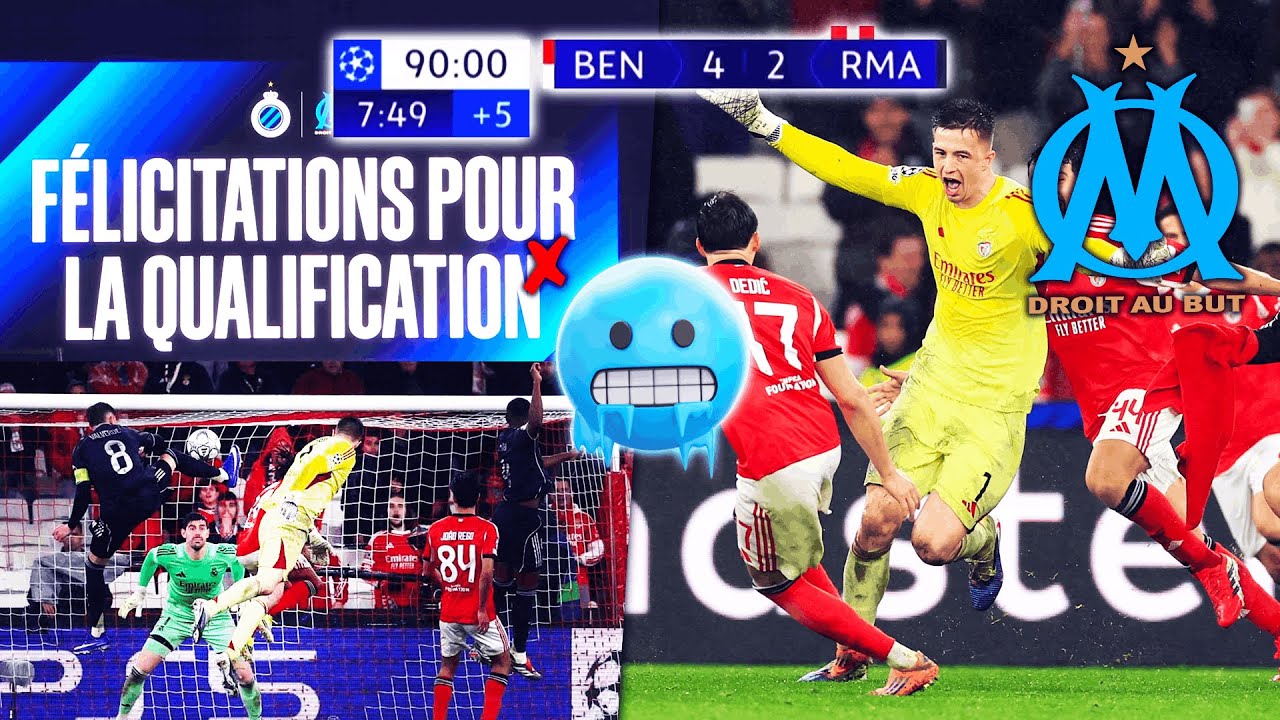 LE BUT DE TRUBIN EN DERNIÈRE SECONDE ET L'OM ÉLIMINÉ... BENFICA 4-2 REAL MADRID : 0,00005% ! (bonus)