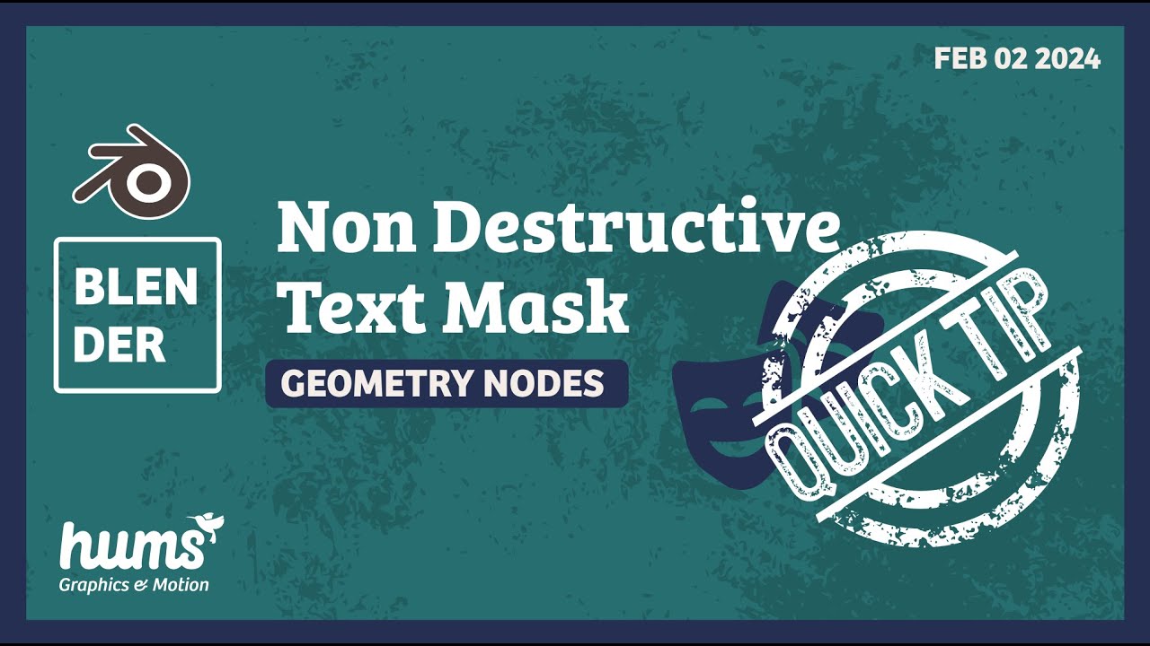 Blender Tutorial | Geometry Nodes | Quick Tip Non Destructive Text Mask