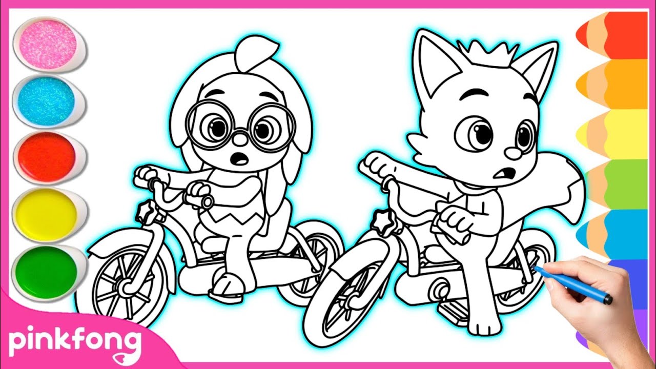 Простое рисование и раскрашивание Pinkfong & Hogi