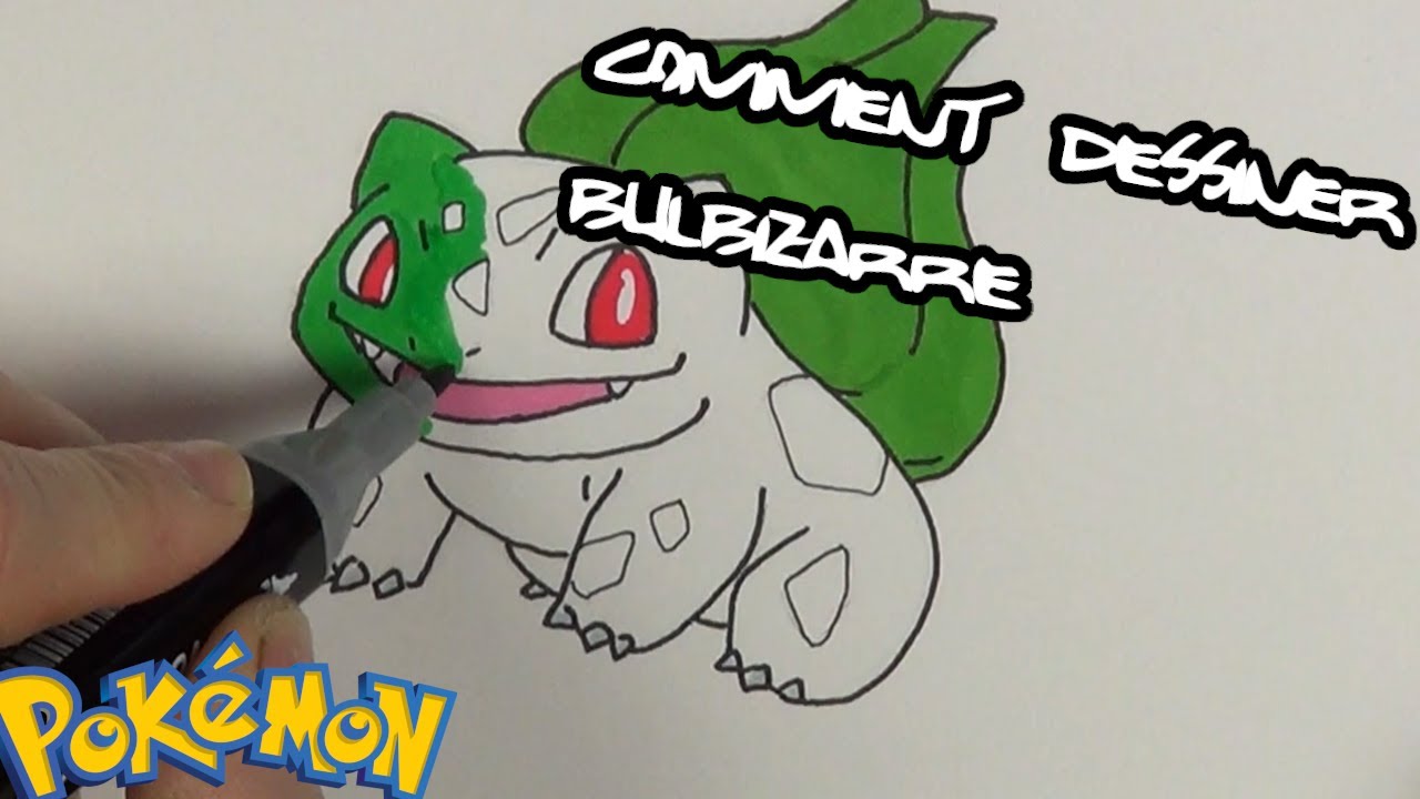 COMMENT DESSINER ET COLORIER BULBIZARRE POKEMON SPEED DRAWING ✍️