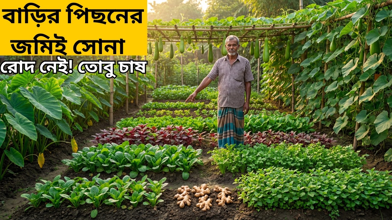 বাড়ির পেছনের ছায়া জমিই সোনা! | রোদ না থাকলেও সারা বছর চাষ ও আয় | rural backyard farming