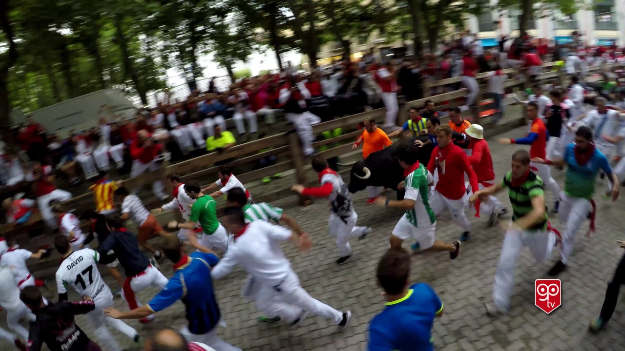 Encierro Jandilla 11 Julio 2017  4K San Fermin.   Bull running