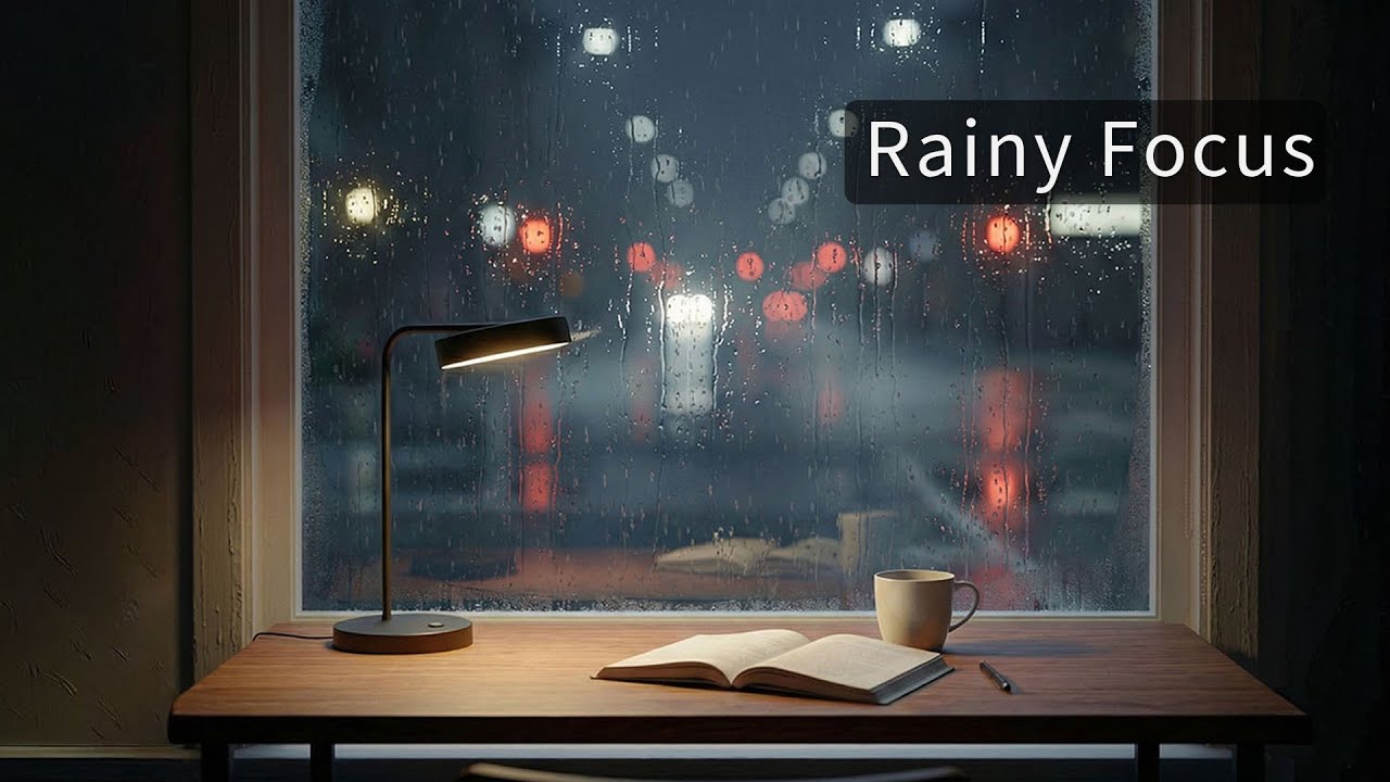 Soft Mug ☕ Rainy Window Cafe Jazz | Calm Night Work Ambience