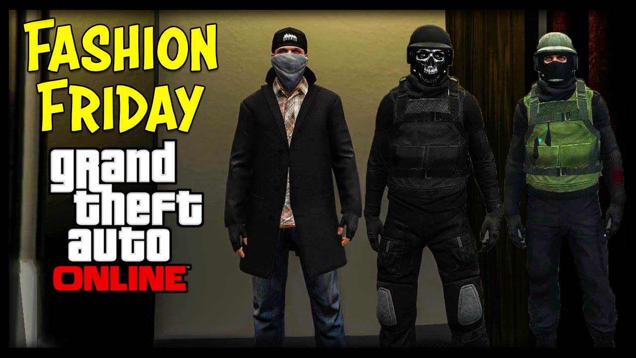GTA 5 Online FASHION FRIDAY + Bandana Glitch! (Watch Dogs, The Juggernaut, World War Z & GSG-9)