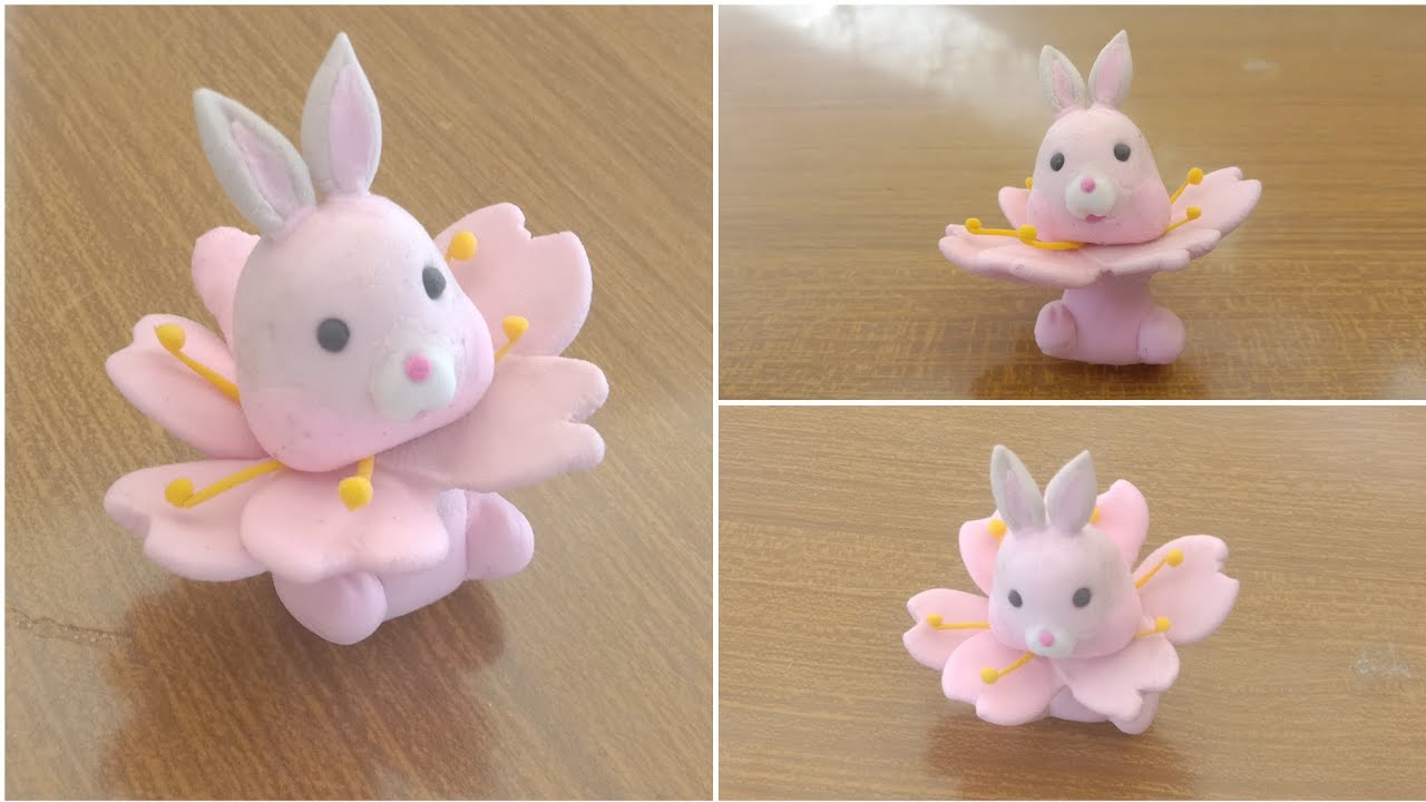 Adorable Spring | Surprise: Crafting | a Cute Clay Rabbit Among Flowers! 🌸🥕