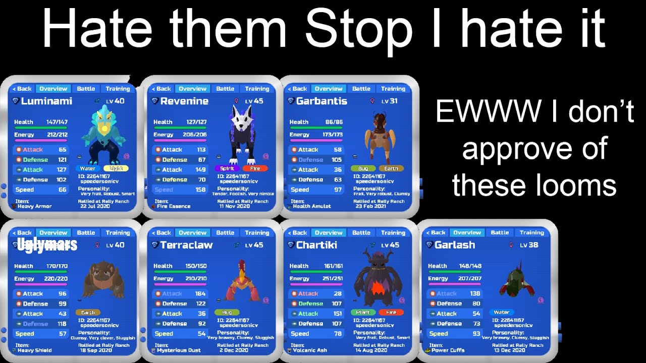 Loomian Legacy: My Most Hated Loomians Showcase!