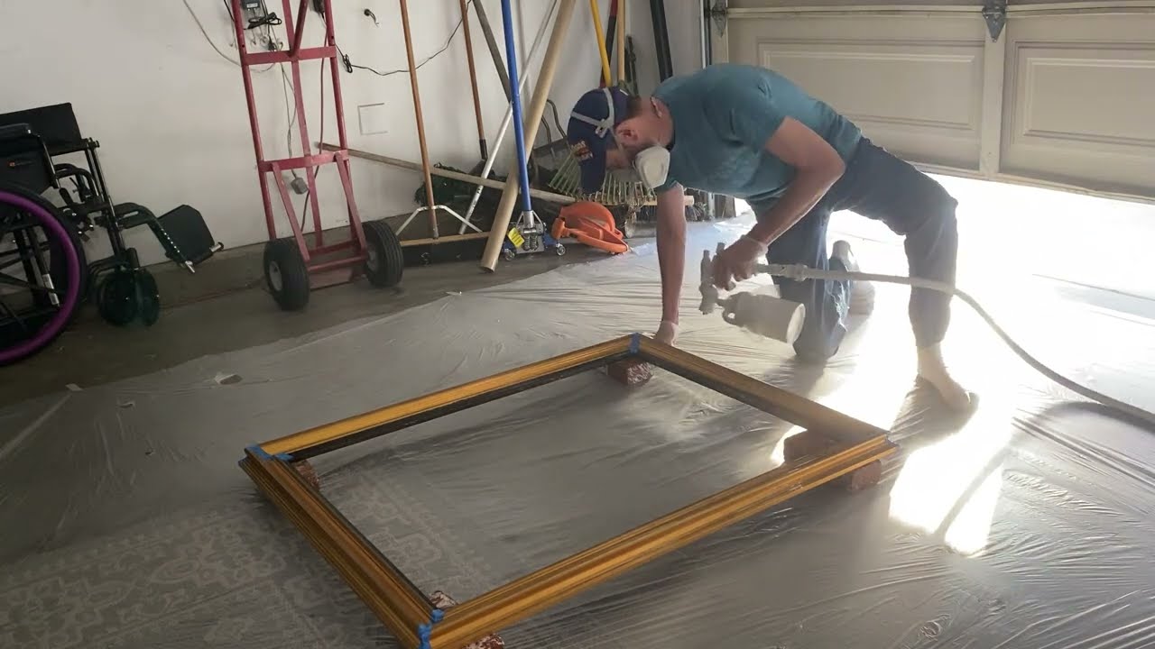Spraying Clear Coat On Frame For 