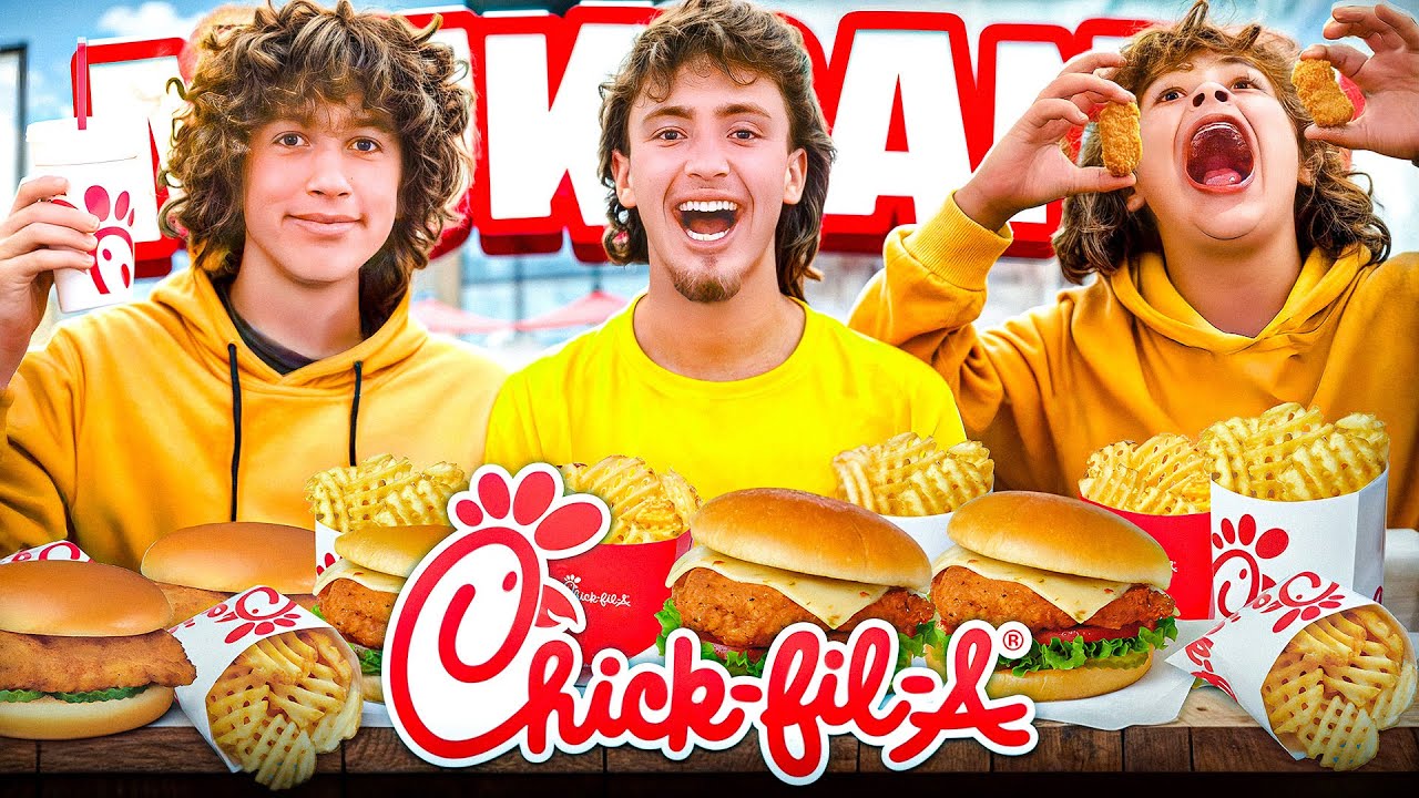 CRAZY CHICK -FIL-A MUKBANG WITH NELSON NOAH AND NILES!!